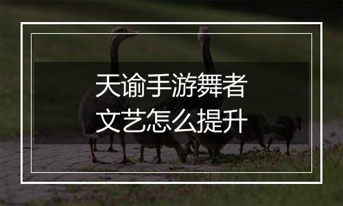 天谕手游舞者文艺怎么提升