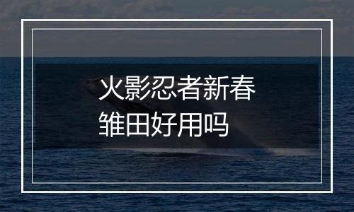 火影忍者新春雏田好用吗
