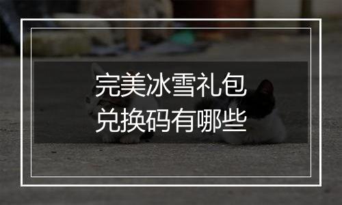 完美冰雪礼包兑换码有哪些