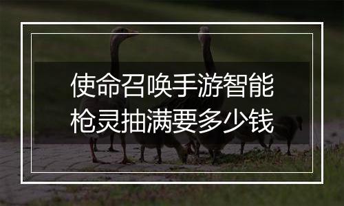 使命召唤手游智能枪灵抽满要多少钱