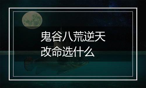 鬼谷八荒逆天改命选什么