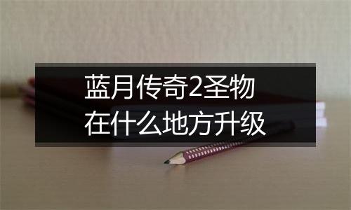 蓝月传奇2圣物在什么地方升级