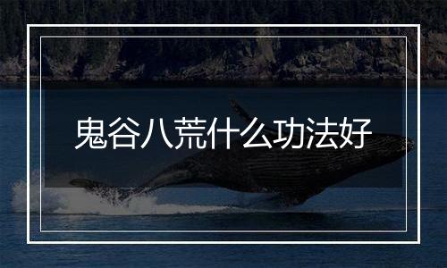 鬼谷八荒什么功法好