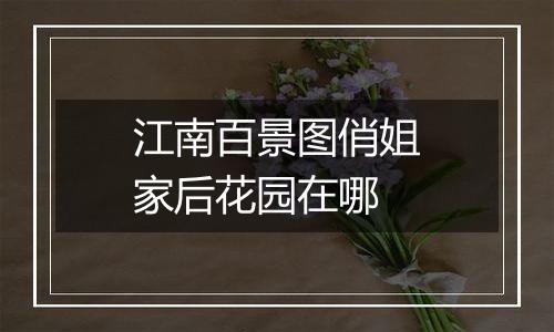 江南百景图俏姐家后花园在哪