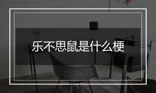 乐不思鼠是什么梗