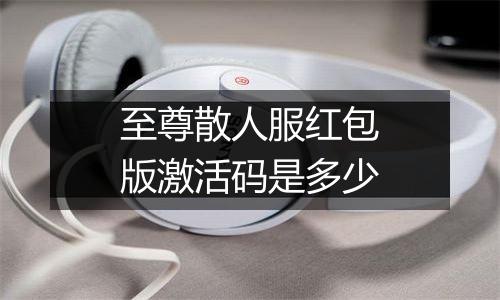 至尊散人服红包版激活码是多少