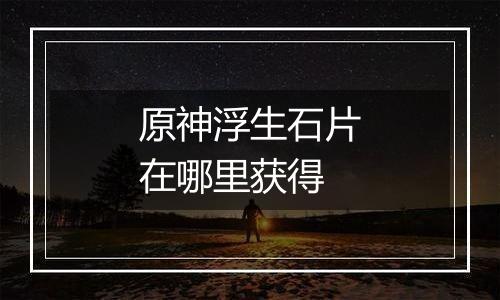 原神浮生石片在哪里获得