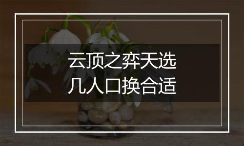 云顶之弈天选几人口换合适