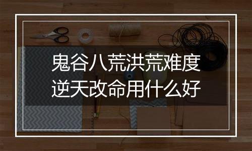 鬼谷八荒洪荒难度逆天改命用什么好