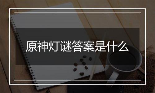 原神灯谜答案是什么