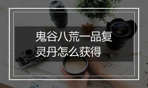 鬼谷八荒一品复灵丹怎么获得