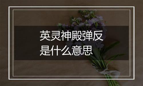 英灵神殿弹反是什么意思