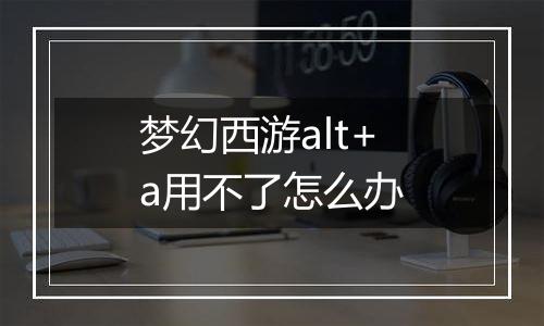 梦幻西游alt+a用不了怎么办