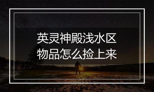英灵神殿浅水区物品怎么捡上来