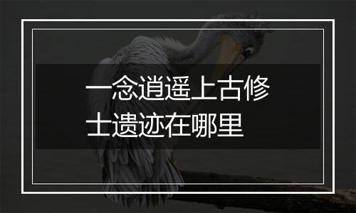 一念逍遥上古修士遗迹在哪里