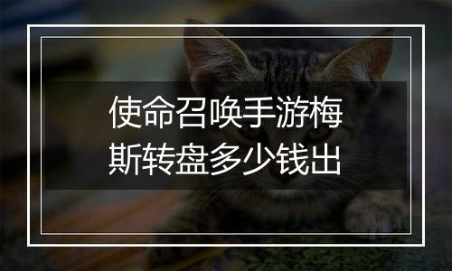 使命召唤手游梅斯转盘多少钱出