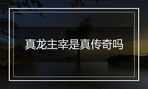 真龙主宰是真传奇吗