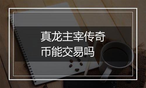 真龙主宰传奇币能交易吗