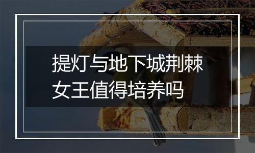 提灯与地下城荆棘女王值得培养吗