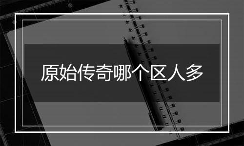 原始传奇哪个区人多