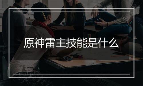 原神雷主技能是什么