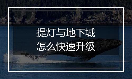提灯与地下城怎么快速升级