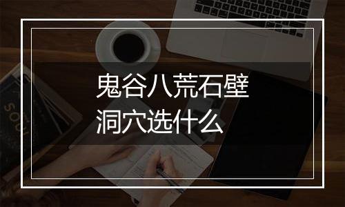鬼谷八荒石壁洞穴选什么