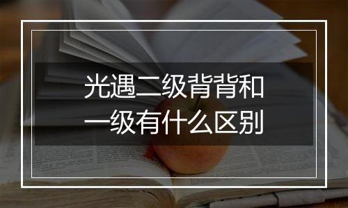 光遇二级背背和一级有什么区别