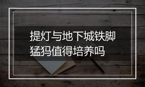 提灯与地下城铁脚猛犸值得培养吗
