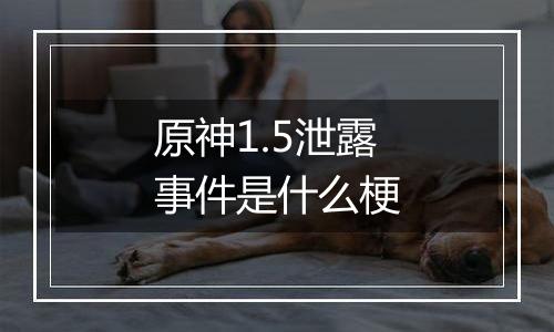原神1.5泄露事件是什么梗