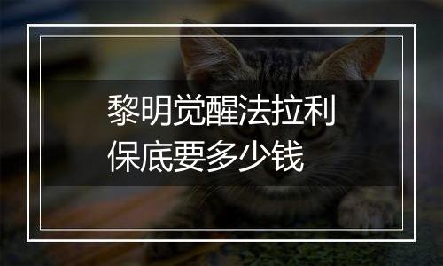 黎明觉醒法拉利保底要多少钱