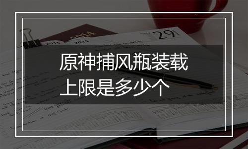 原神捕风瓶装载上限是多少个