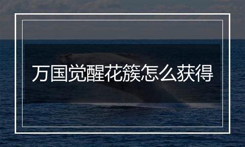 万国觉醒花簇怎么获得