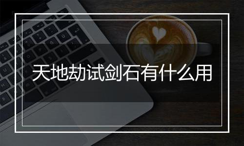天地劫试剑石有什么用