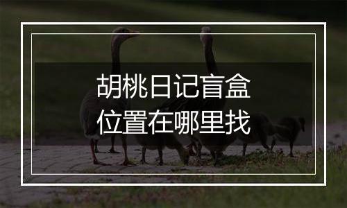 胡桃日记盲盒位置在哪里找