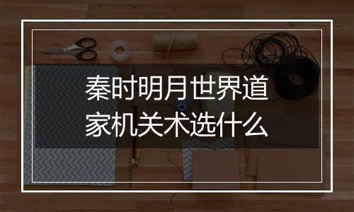 秦时明月世界道家机关术选什么