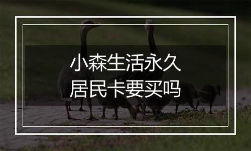 小森生活永久居民卡要买吗