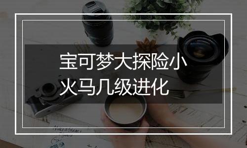 宝可梦大探险小火马几级进化