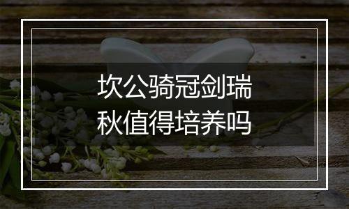 坎公骑冠剑瑞秋值得培养吗