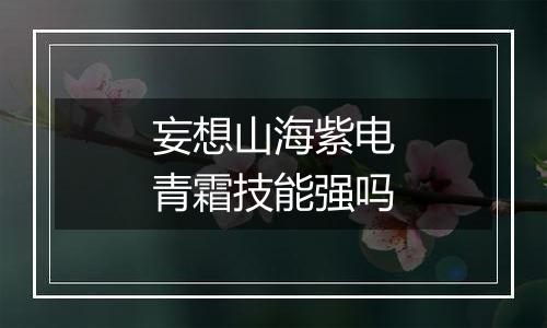 妄想山海紫电青霜技能强吗