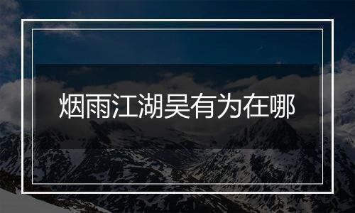 烟雨江湖吴有为在哪