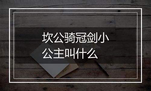 坎公骑冠剑小公主叫什么