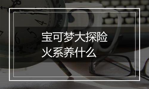 宝可梦大探险火系养什么