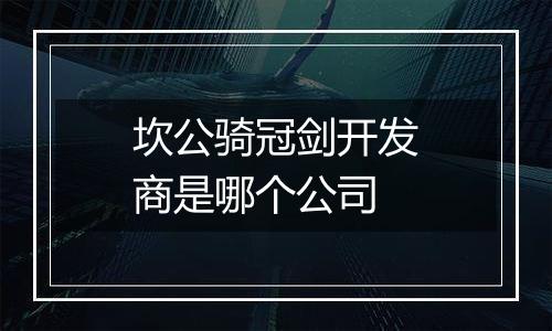 坎公骑冠剑开发商是哪个公司