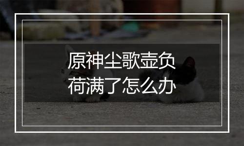 原神尘歌壶负荷满了怎么办