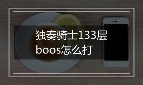 独奏骑士133层boos怎么打