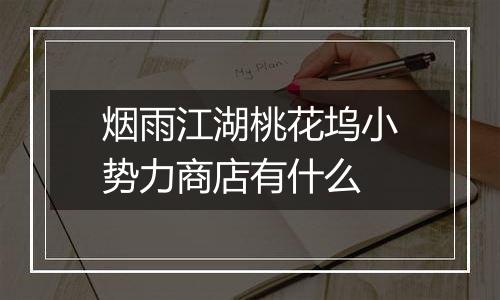 烟雨江湖桃花坞小势力商店有什么