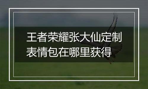 王者荣耀张大仙定制表情包在哪里获得