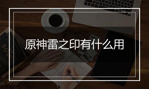 原神雷之印有什么用
