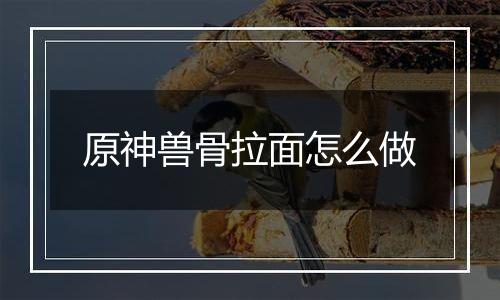 原神兽骨拉面怎么做